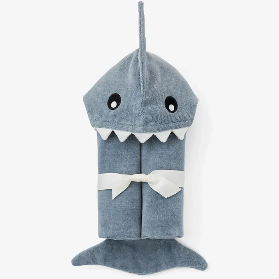 Slate Baby Shark Hooded Bath Wrap