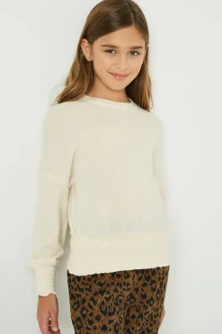 Smocked Detailed Knit Top - Cream