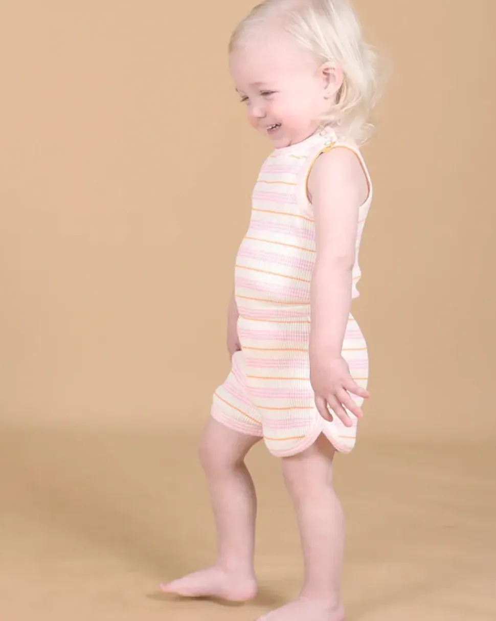 Sorbet Stripe Retro Rib Romper