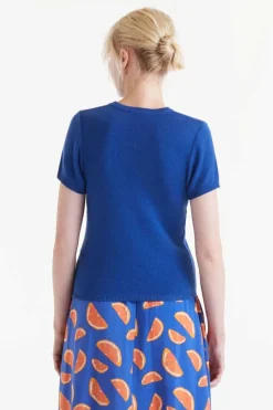 S/S Bow Embellished Sweater - Blue