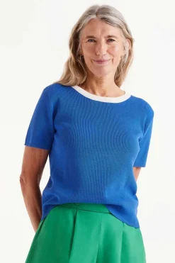 S/S Contrast Sweater - Blue