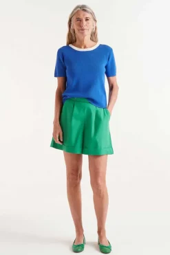 S/S Contrast Sweater - Blue