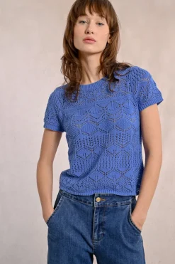 S/S Textured Sweater - Blue