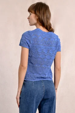 S/S Textured Sweater - Blue