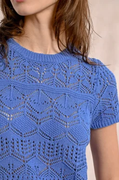 S/S Textured Sweater - Blue