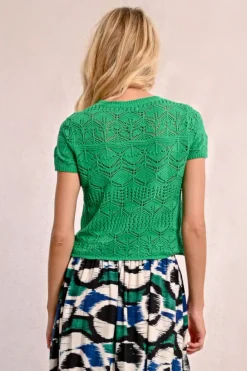 S/S Textured Sweater - Green