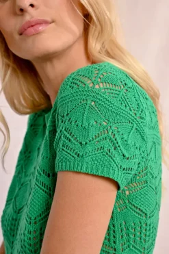 S/S Textured Sweater - Green