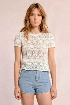 S/S Textured Sweater - Off White