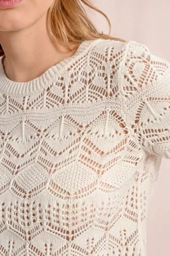 S/S Textured Sweater - Off White