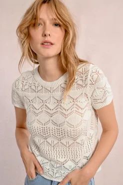 S/S Textured Sweater - Off White