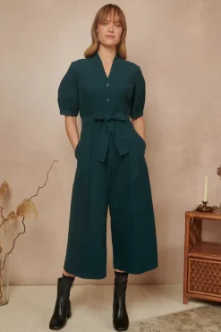 Stella Needlecord Deep Teal Jumpsuit