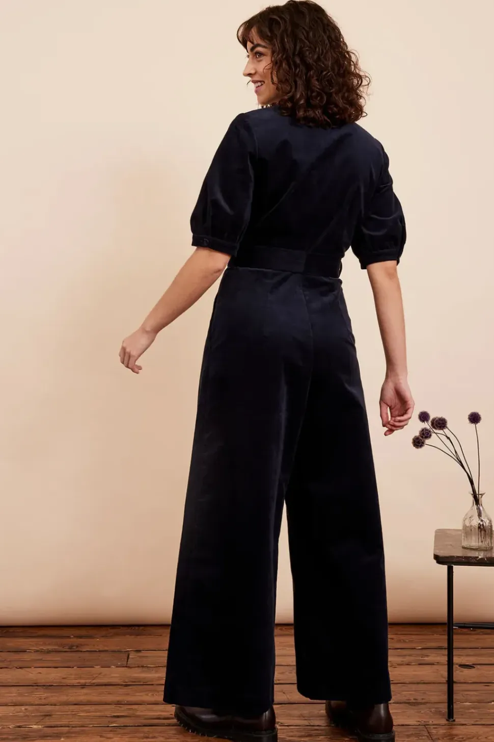 Stella Needlecord Navy Black Jumpsuit