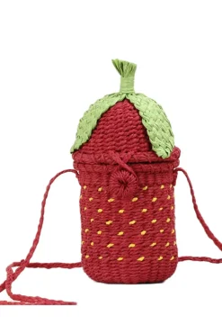 Strawberry Straw Crossbody Bag