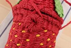 Strawberry Straw Crossbody Bag