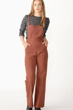 Stretch Denim Overalls - Olive