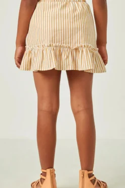 Striped Asymmetric Ruffle Skirt
