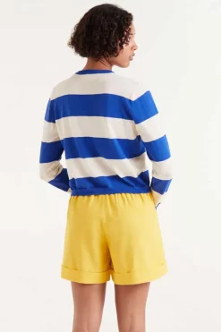 Striped Long Sleeve Sweater - Blue