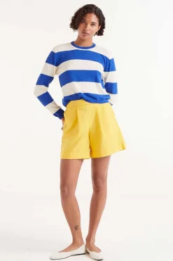 Striped Long Sleeve Sweater - Blue
