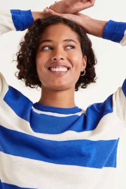 Striped Long Sleeve Sweater - Blue