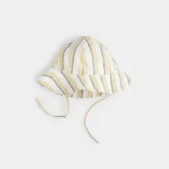 Striped Woven Hat - Yellow