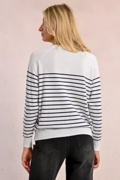 Stripe Henley Top - Blue/White