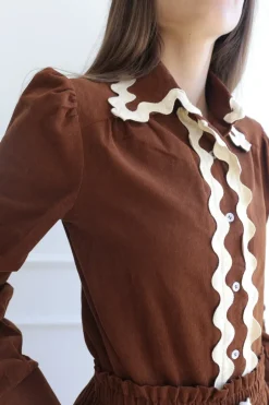Tanya Top - Baby Cord in Ginger