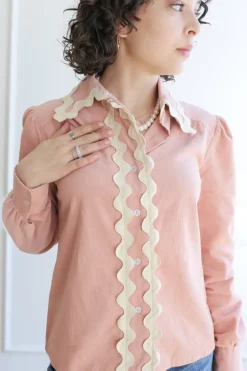 Tanya Top - Baby Cord in Petal