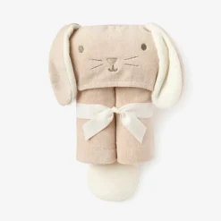 Taupe Bunny Hooded Baby Bath Wrap