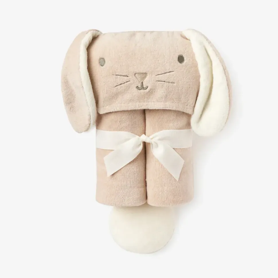 Taupe Bunny Hooded Baby Bath Wrap