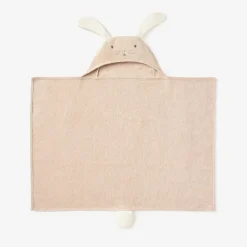 Taupe Bunny Hooded Baby Bath Wrap