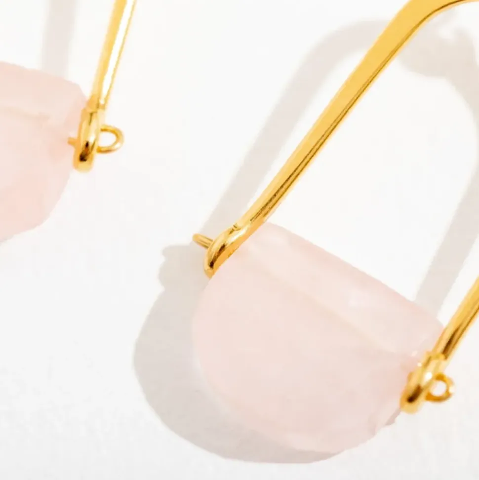 Teara Earrings - Rose Quartz