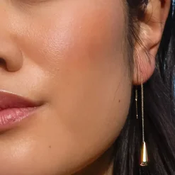 Teardrop Threader Earring - 18K Gold Plated