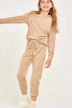 Terry Hoodie and Jogger Set - Taupe