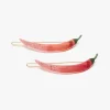 Thai Chili Pepper Acetate Barrette Clip Set
