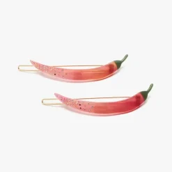 Thai Chili Pepper Acetate Barrette Clip Set