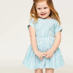 The Bow Back Dress - Linen Stripe