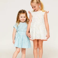 The Bow Back Dress - Linen Stripe
