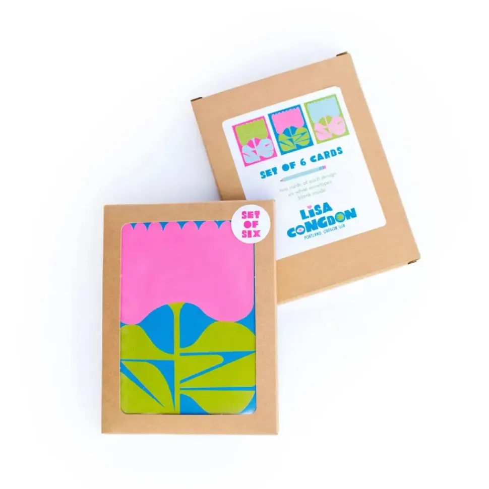 Three Tulips Greeting Card Box Set of 6