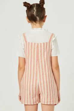 Tie Button-Front Romper