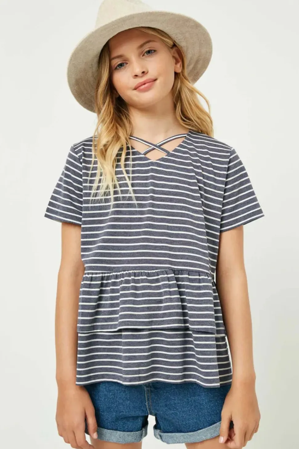 Tiered Cross Back Top