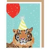 Tiger + Red Balloon Birthday Card