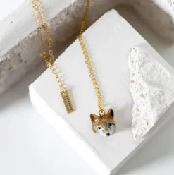 Tiny Tooth and Tail Fox Necklace
