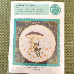 Toadstool Serenade Frog & Mushroom Craft Diy Embroidery Kit