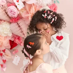 Valentine's Bow Hair Clips (x6)