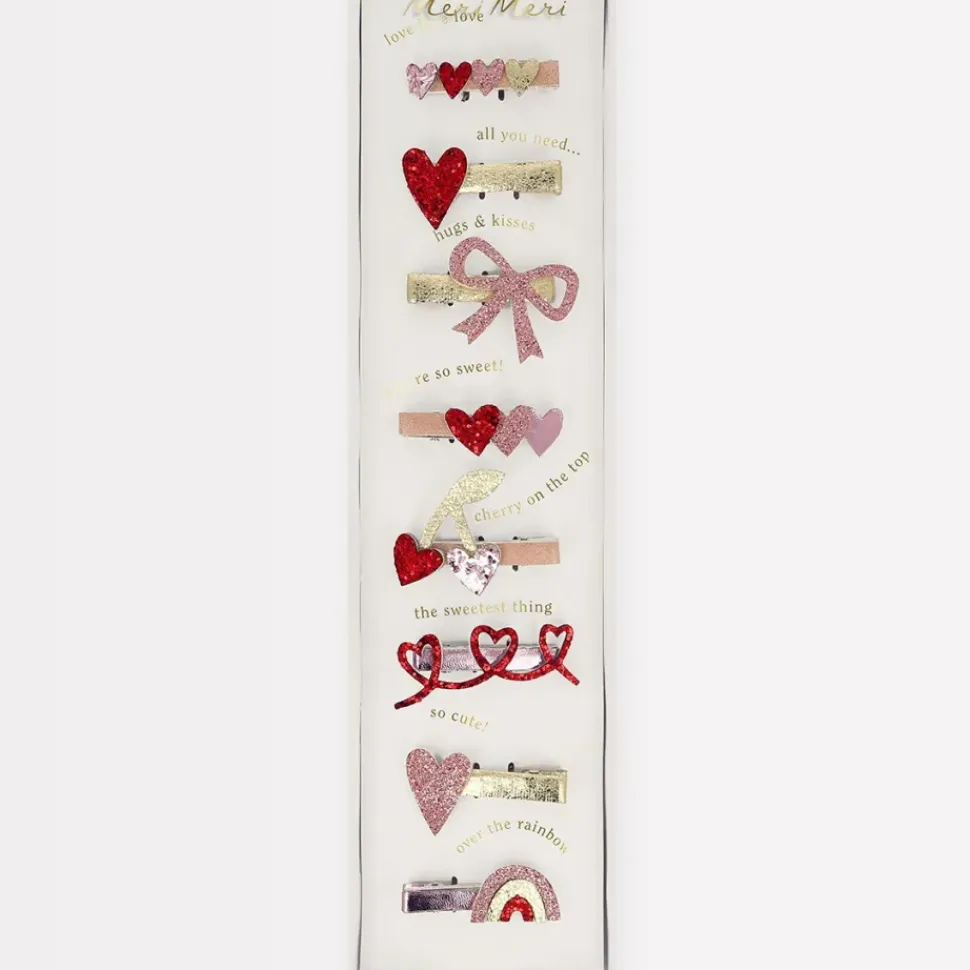 Valentine's Hair Clips (x 8)