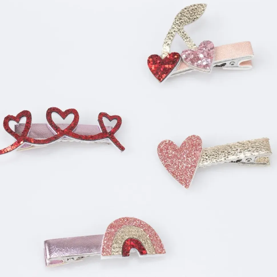 Valentine's Hair Clips (x 8)