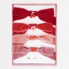 Velvet Bows With Charms Hair Clips (x 4)