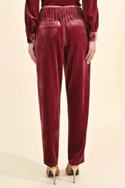 Velvet Cigarette Pants - Pink