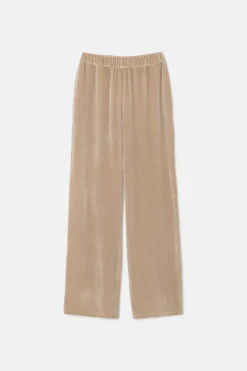 Velvet Stretch Pants - Beige
