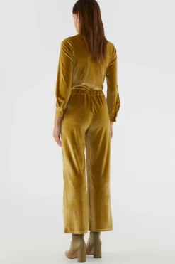 Velvet Stretch Pants - Gold